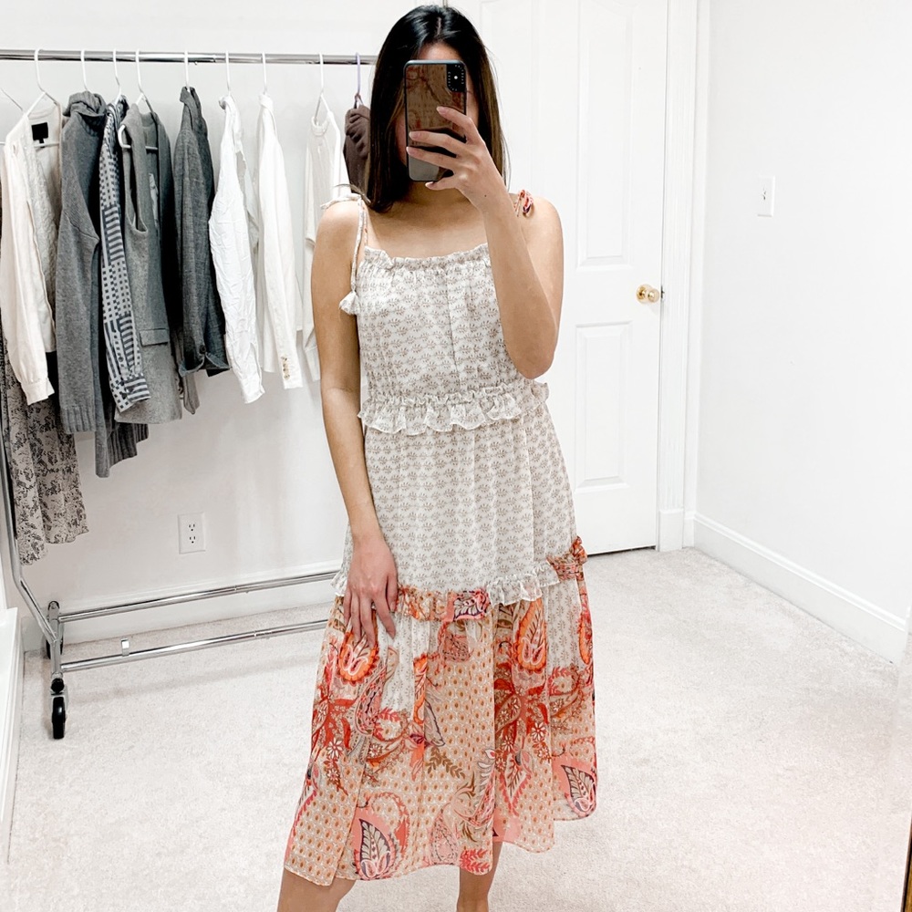 Misa Los Angeles Dionica Floral Midi Dress Cottagecore